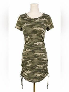 PINK Victoria’s Secret Camo Ruched Mini Dress Small Y2K Bodycon Casual